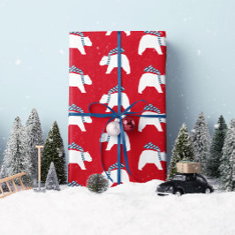 Mod Polar Beren- Rood- Kerst inpakpapier