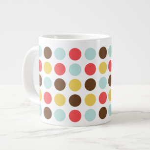 Mod polka dots modern gepersonaliseerd grote koffiekop