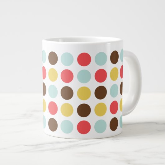Mod polka dots modern gepersonaliseerd grote koffiekop (Voorkant rechts)