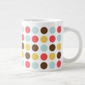 Mod polka dots modern gepersonaliseerd grote koffiekop (Rechts)