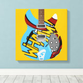 Mod Pop art guitar Canvas Afdruk (Insitu (Houten vloer))