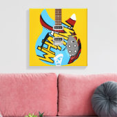 Mod Pop art guitar Canvas Afdruk (Insitu (Woonkamer))