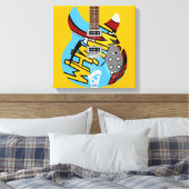 Mod Pop art guitar Canvas Afdruk (Insitu (Slaapkamer))