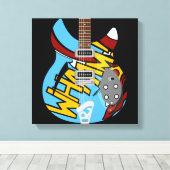 Mod Pop art guitar Canvas Afdruk (Insitu (Houten vloer))