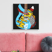 Mod Pop art guitar Canvas Afdruk (Insitu (Woonkamer))