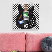 Mod Pop art guitar Canvas Afdruk (Insitu (Woonkamer))
