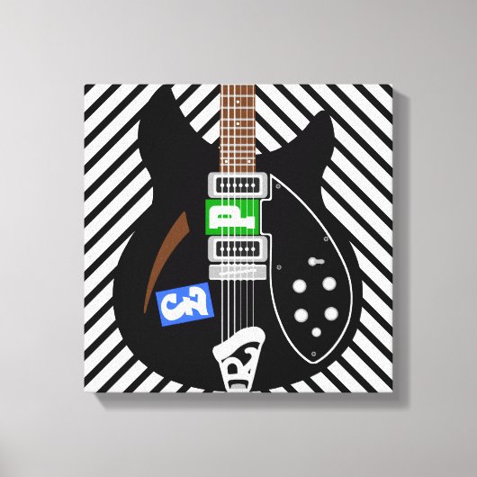 Mod Pop art guitar Canvas Afdruk (Voorkant)