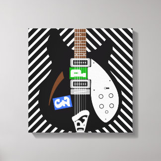 Mod Pop art guitar Canvas Afdruk
