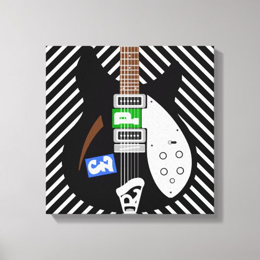 Mod Pop art guitar Canvas Afdruk (Voorkant)