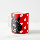 Mod Pop Art Love hart Guitar Koffiemok (Voorkant links)