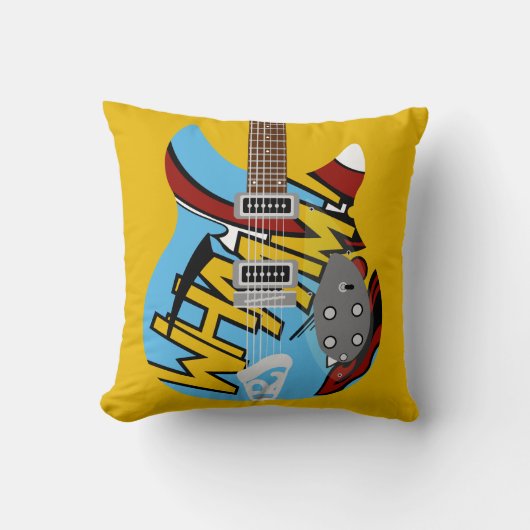 Mod Pop Art Whaam Guitar Kussen (Voorkant)
