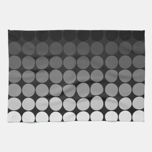 Mod pop cirkelt in wit tot zwart theedoek (Horizontaal)