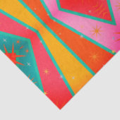 Mod Pop Diamond Patroon Roze Oranje Blauw Geel Tissuepapier (Detail)