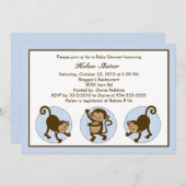 Mod Pop Monkey Baby shower Uitnodiging (Voorkant / Achterkant)