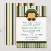 Mod Pop Monkey Jungle Baby Shower Feest Uitnodigin Kaart (Voorkant / Achterkant)