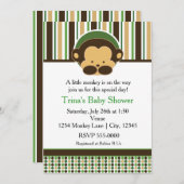 Mod Pop Monkey Oerwoud Baby shower Party Uitnodigi Kaart (Voorkant / Achterkant)
