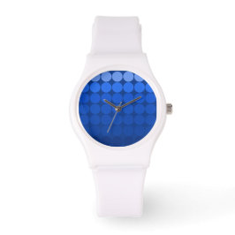 Mod Pop Stippen Cobalt, Indigo Blue Dot White Watc Horloge