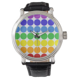 Mod Pop Stippen regenboog kleuren Horloge