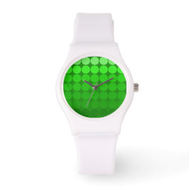 Mod Pop Stippen Verloop Groene Cirkels Witte volge Horloge