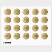 Mod Print Address Seal, Faux Gold Foil Ronde Sticker (Vel)
