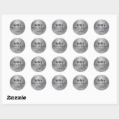 Mod Print Address Seal, Faux Silver Foil Ronde Sticker (Vel)