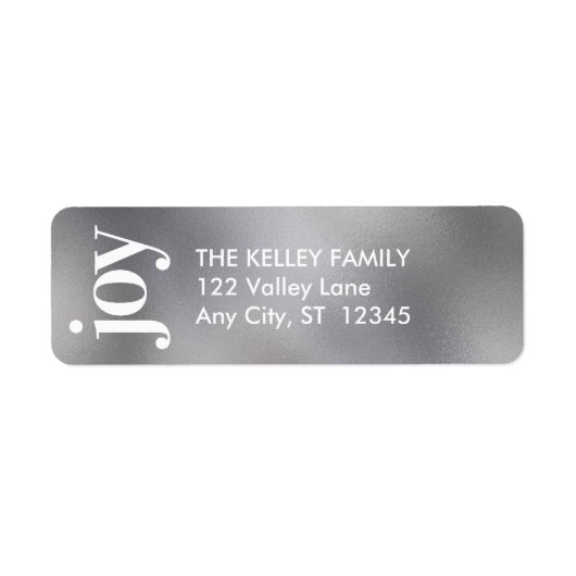 Mod print Faux Silver Foil Adres Label (Voorkant)