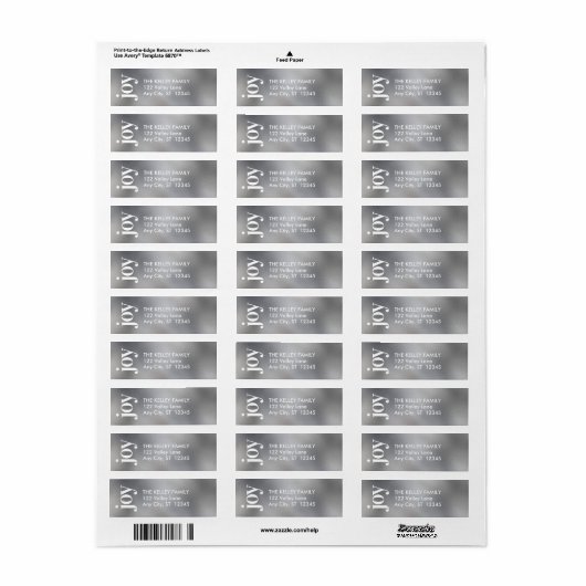 Mod print Faux Silver Foil Adres Label (Full Sheet)