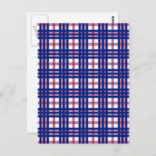 Mod Pset Pattern Red White Blue Briefkaart (Voorkant / Achterkant)