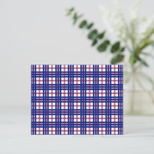 Mod Pset Pattern Red White Blue Briefkaart (Staand voorkant)