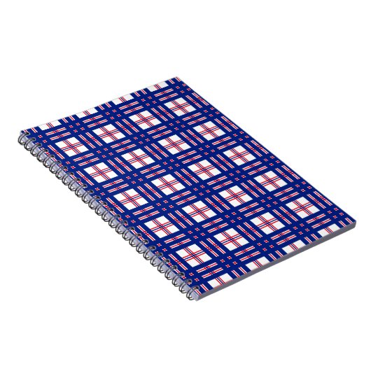 Mod Pset Pattern Red White Blue Notitieboek (Rechterzijde)