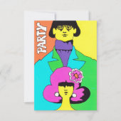 Mod Psychedelic Party Invitation Kaart (Voorkant)