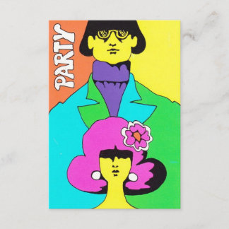 Mod Psychedelic Party Invitation  Kaart