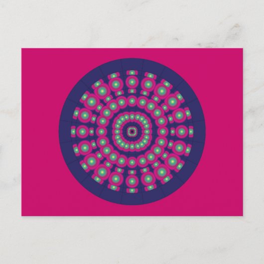 Mod Psychedelic Spheres Dartboard Briefkaart (Voorkant)