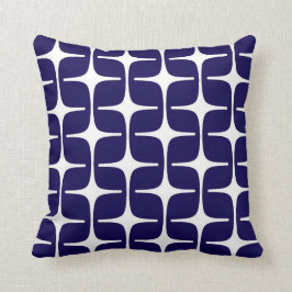 Mod Rechthoeken Patroon in kobalt blauw en wit Kussen