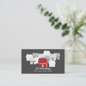 Mod Red Gray Classy Real estate business cards Visitekaartje (Staand voorkant)
