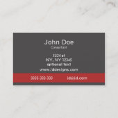 Mod Red Gray Classy Real estate business cards Visitekaartje (Achterkant)