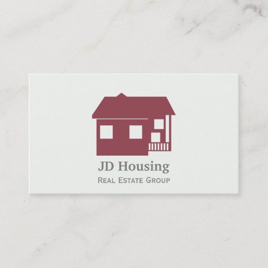 Mod Red White Classy Real estate business cards Visitekaartje (Voorkant)
