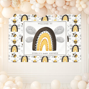 Mod Regenboog Hommeltje Bij Baby Shower Spandoek