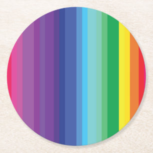 Mod Regenboog Kleurrijke 1e Verjaardagsfeestje Ronde Kartonnen Onderzetter
