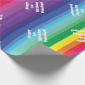 Mod regenboogkleurige 1e verjaardag cadeaupapier (Hoek)