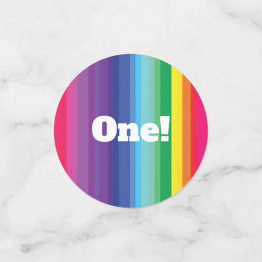 Mod regenboogkleurige 1e verjaardag confetti (Kleine voorkant)