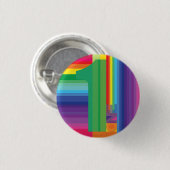 Mod regenboogkleurige 1e verjaardag ronde button 3,2 cm (Voorkant /achterkant)