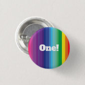 Mod regenboogkleurige 1e verjaardag ronde button 3,2 cm (Voorkant /achterkant)