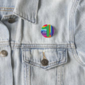 Mod regenboogkleurige 1e verjaardag ronde button 3,2 cm (In situ)