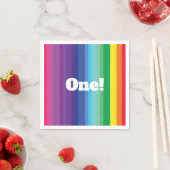 Mod regenboogkleurige 1e verjaardag servet (Insitu)