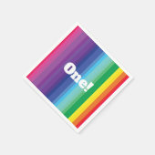 Mod regenboogkleurige 1e verjaardag servet (Hoek)