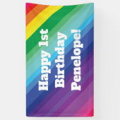 Mod regenboogkleurige 1e verjaardag spandoek (Verticaal)
