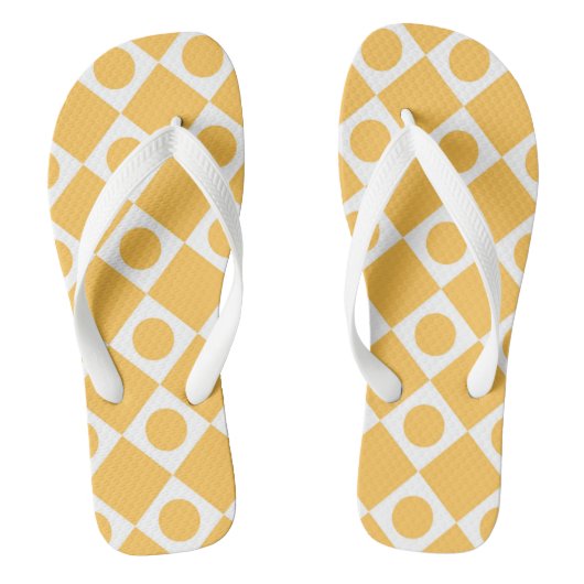 Mod Retro 60's mosterd Teenslippers (Voetbed)