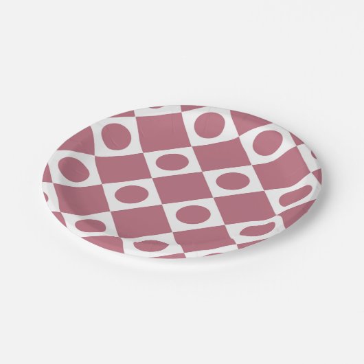 Mod Retro 60's Wildberry Papieren Bordje (Gekanteld)