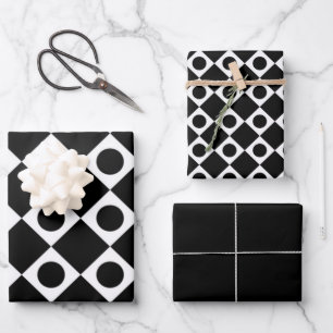 Mod Retro 60's zwart Inpakpapier Vel